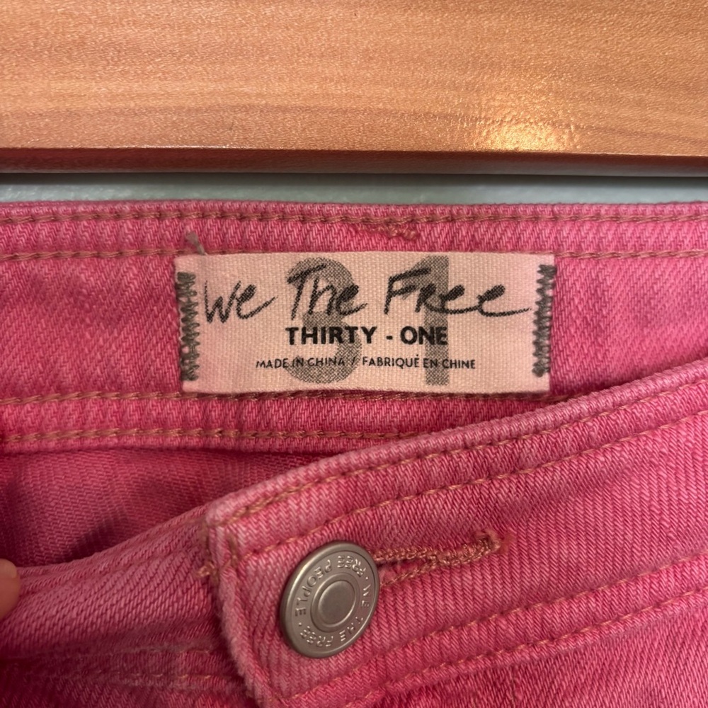 Free people we the free Amelie high rise pink denim shorts size 31 EUC - Picture 8 of 9